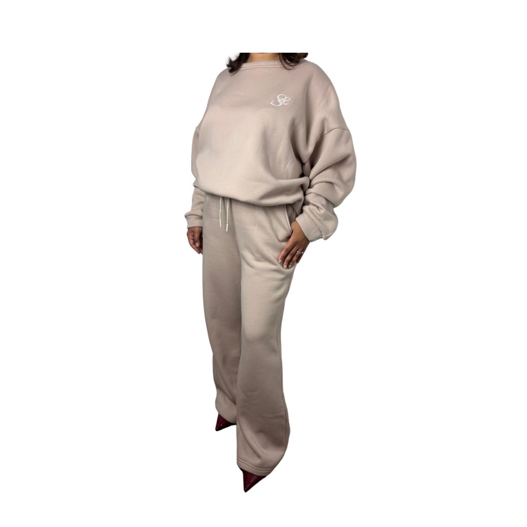Ensemble sweat oversize et pantalon molleton - Noir