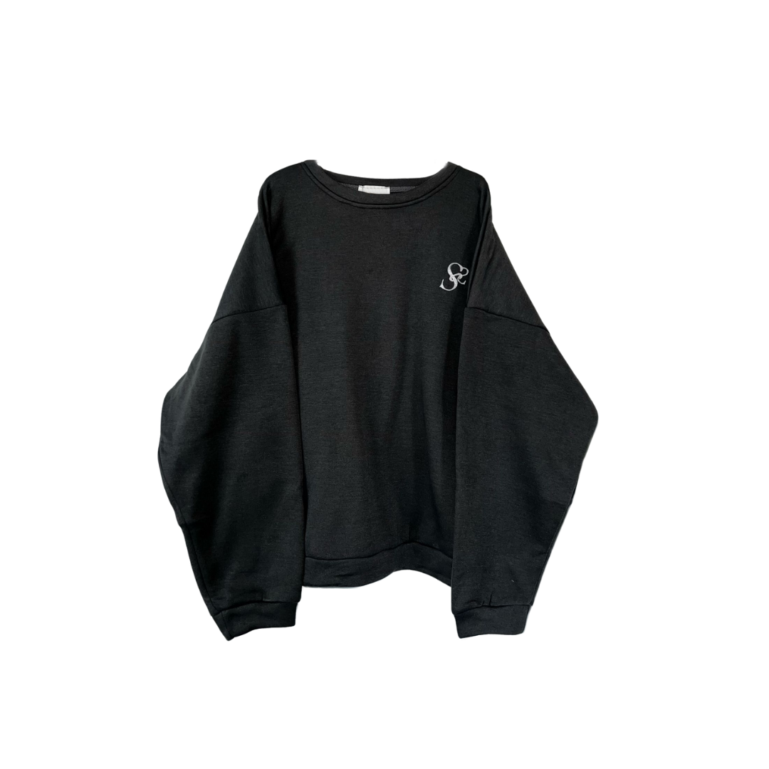 Sweat oversize sans capuche couleur grise