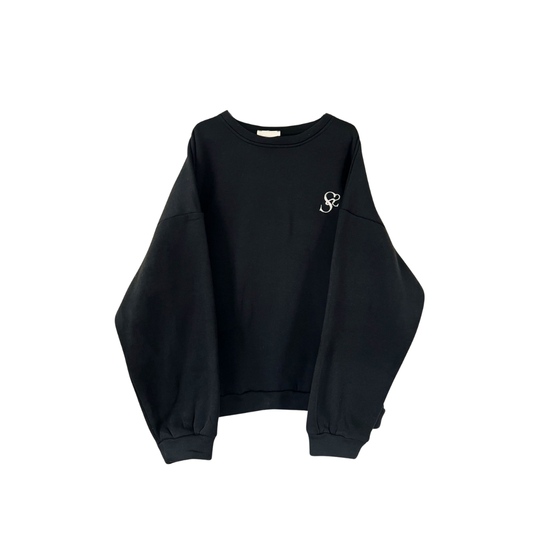 Sweat oversize sans capuche couleur noir