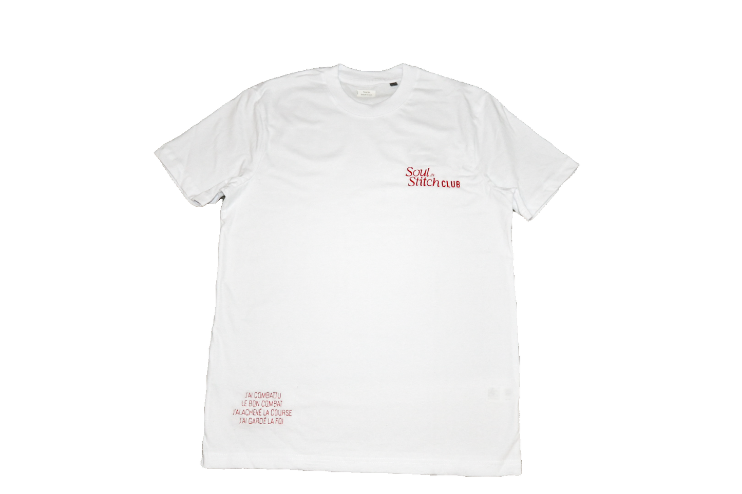 T-shirt blanc unisexe brodé – Soul & Stitch Club