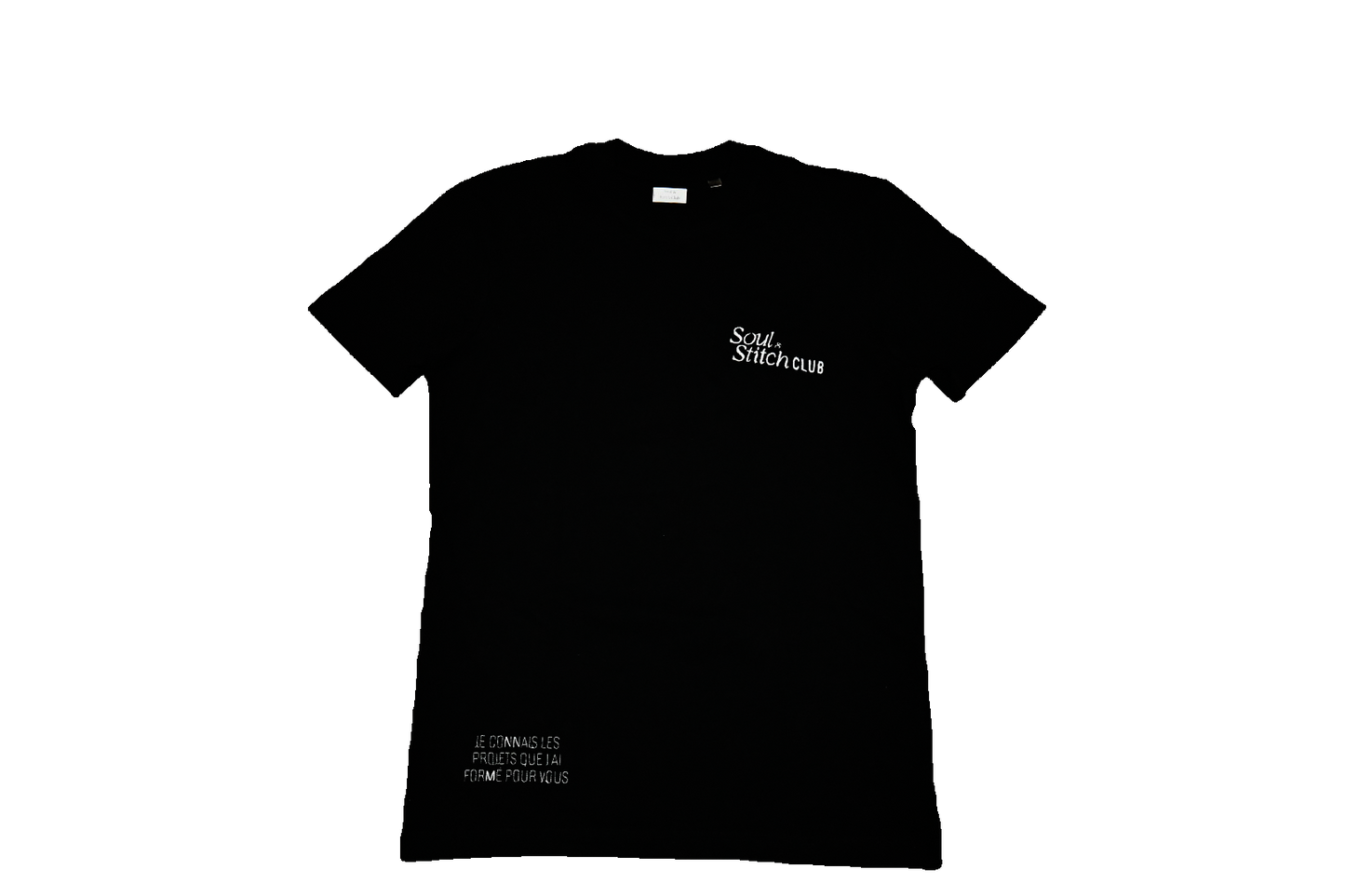 T-shirt noir unisexe brodé – Soul & Stitch Club