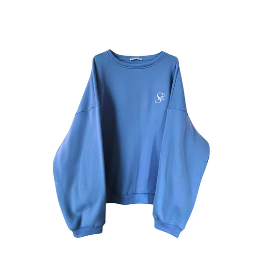 Sweat oversize sans capuche couleur bleu