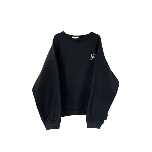 Sweat oversize sans capuche couleur noir